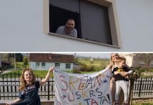 Tata u samoizolaciji s djecom priča samo kroz prozor
